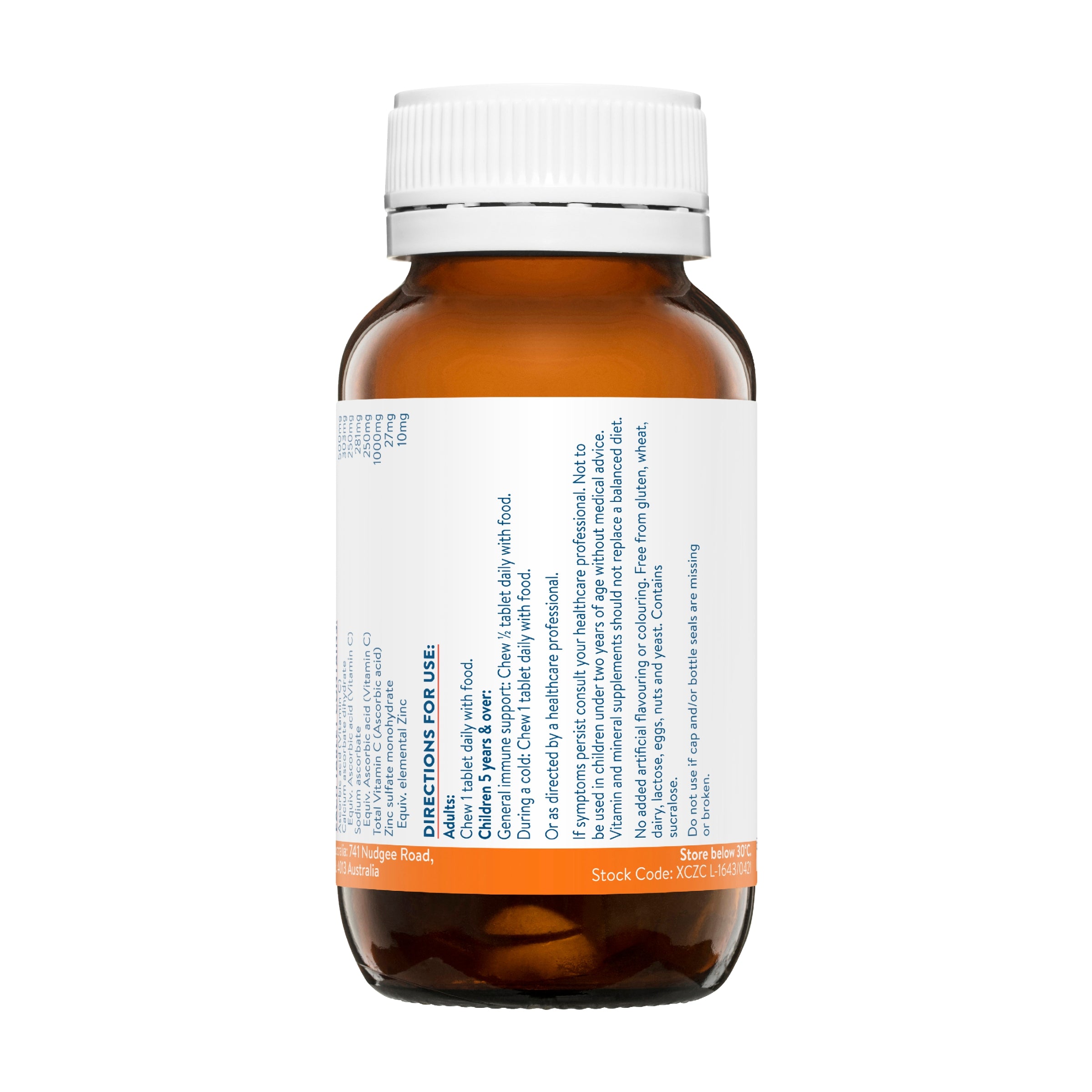Ethical Nutrients Extra C Zingles Orange 50 Tablets #flavour_orange
