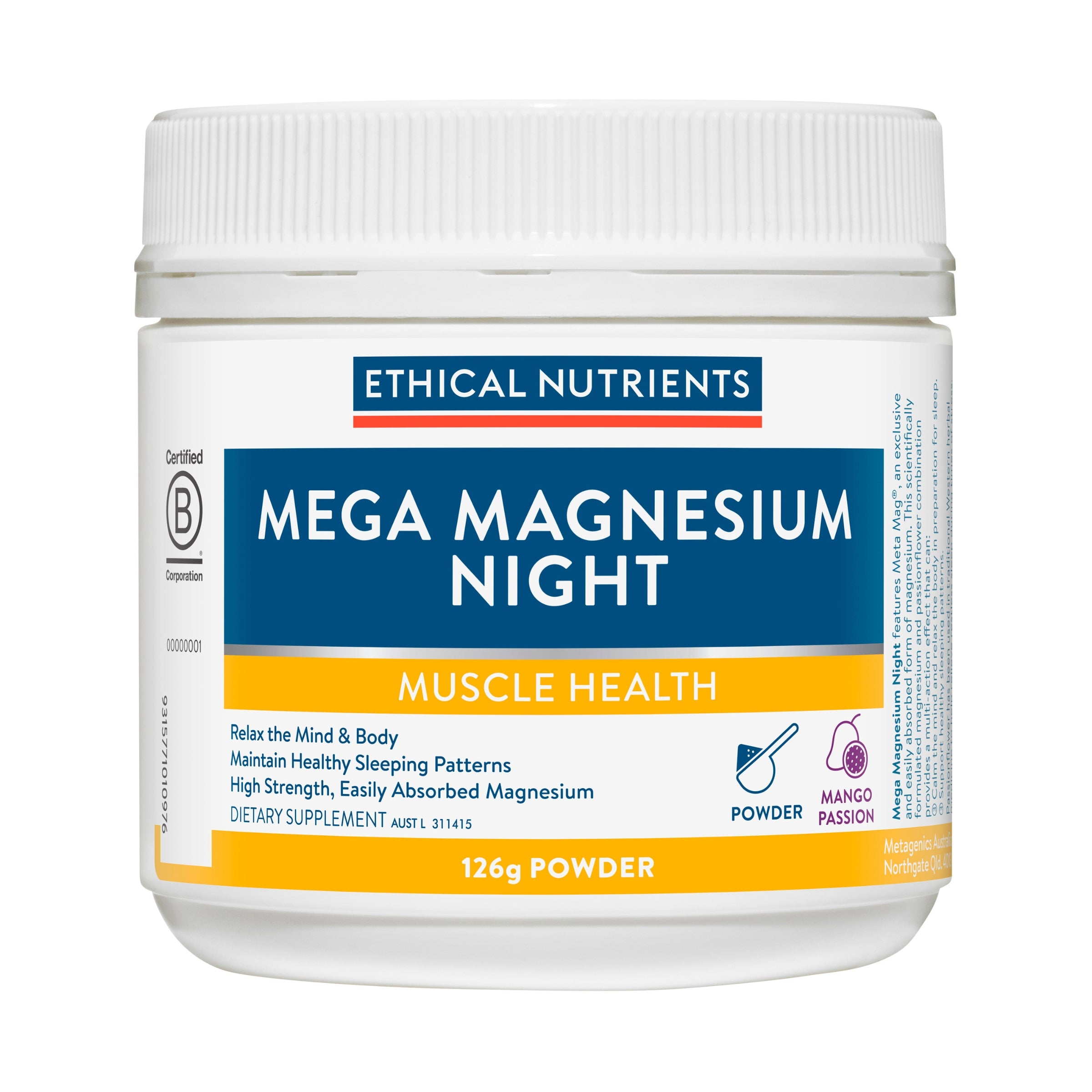 Ethical Nutrients Mega Magnesium Night Powder 126g #size_126g