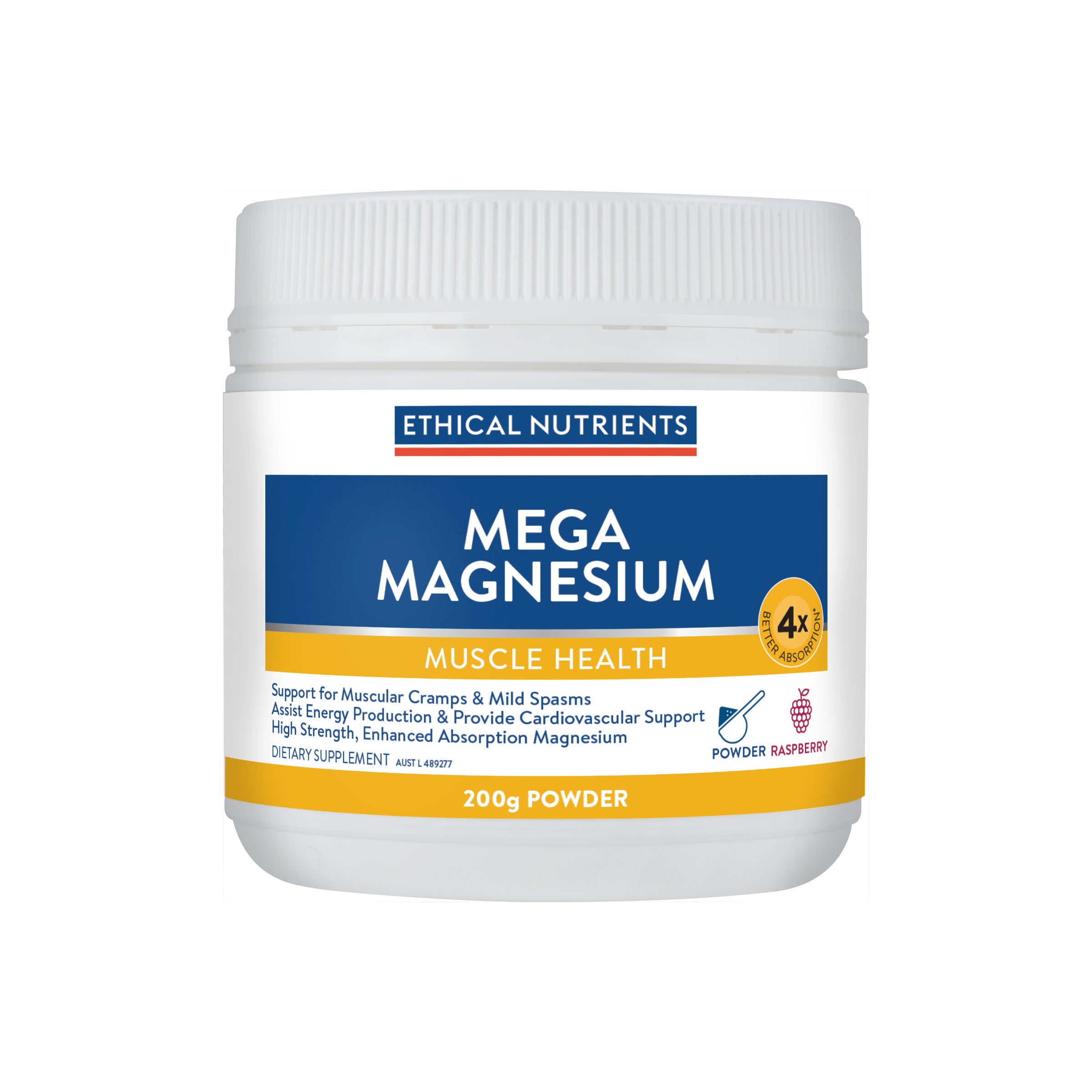 Ethical Nutrients Mega Magnesium Powder Raspberry 200g #size & flavour_raspberry 200g