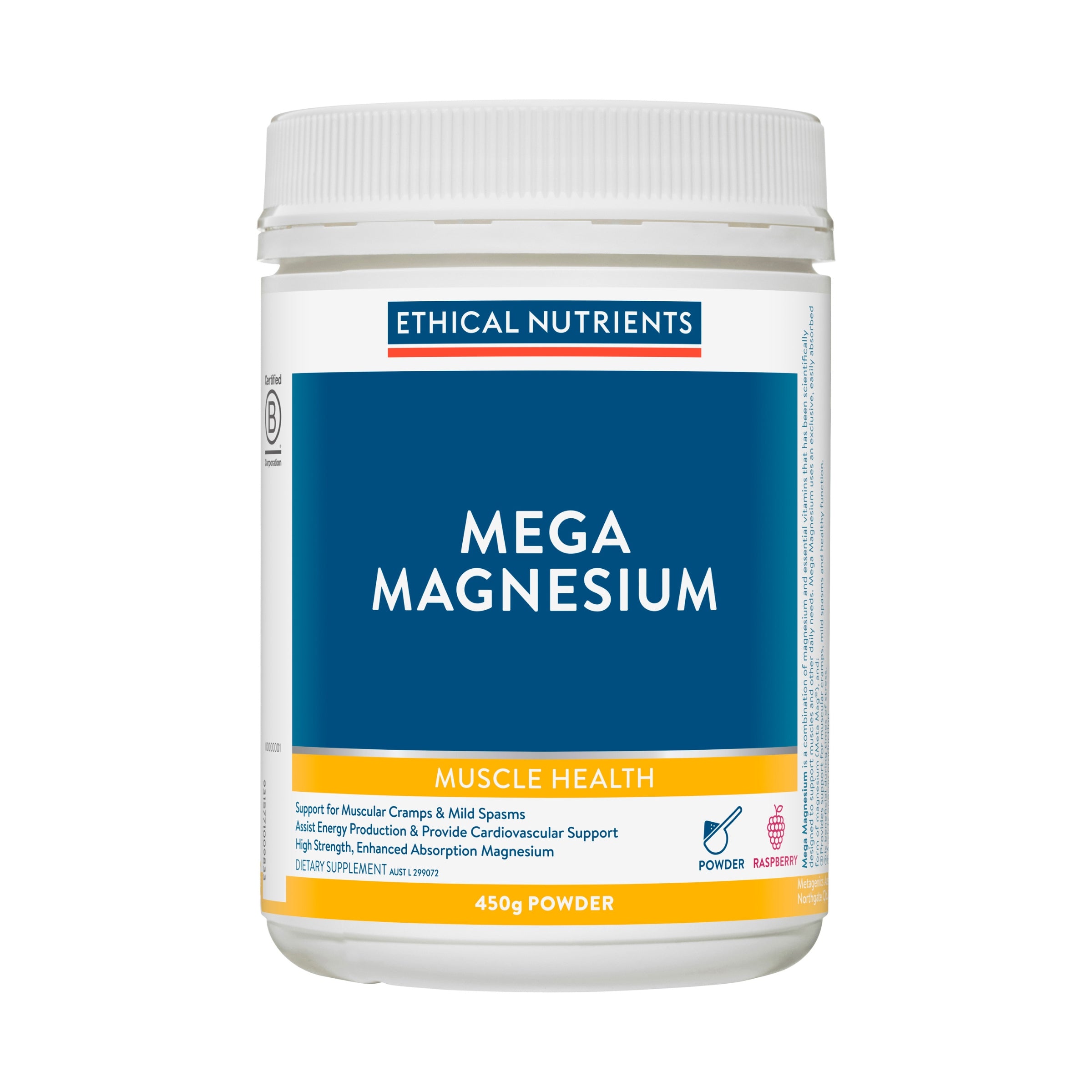 Ethical Nutrients Mega Magnesium Powder Raspberry 450g #size & flavour_raspberry 450g