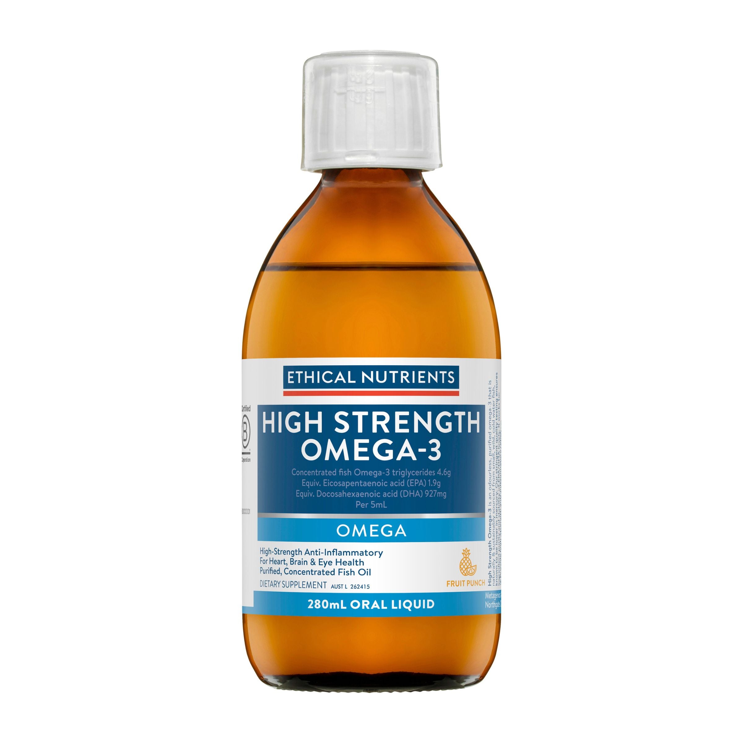 Ethical Nutrients High Strength Omega-3 Fruit Punch Liquid 280mL #size_280mL