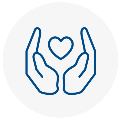 Hands with a heart icon