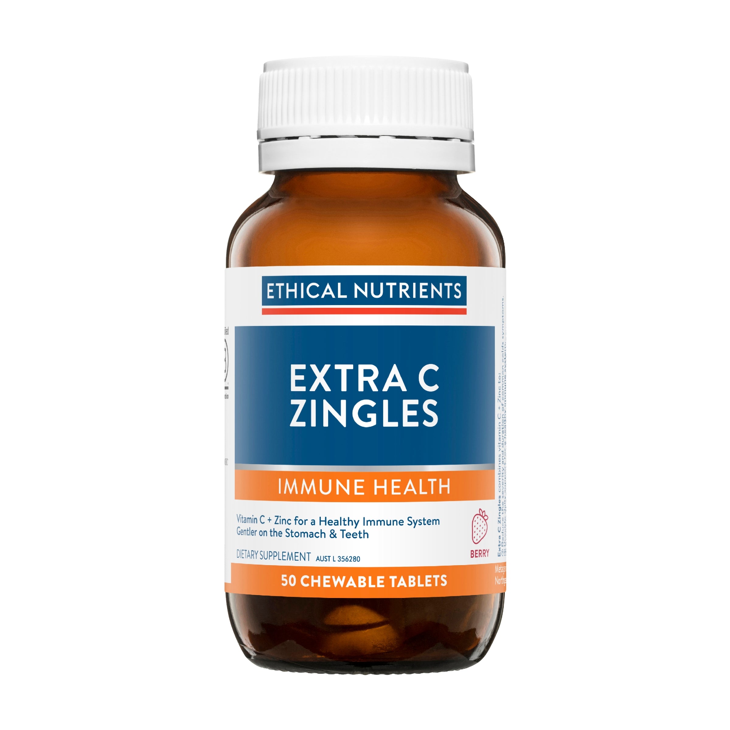 Ethical Nutrients Extra C Zingles Berry 50 Tablets #flavour_berry_size_50_chewable_tablets