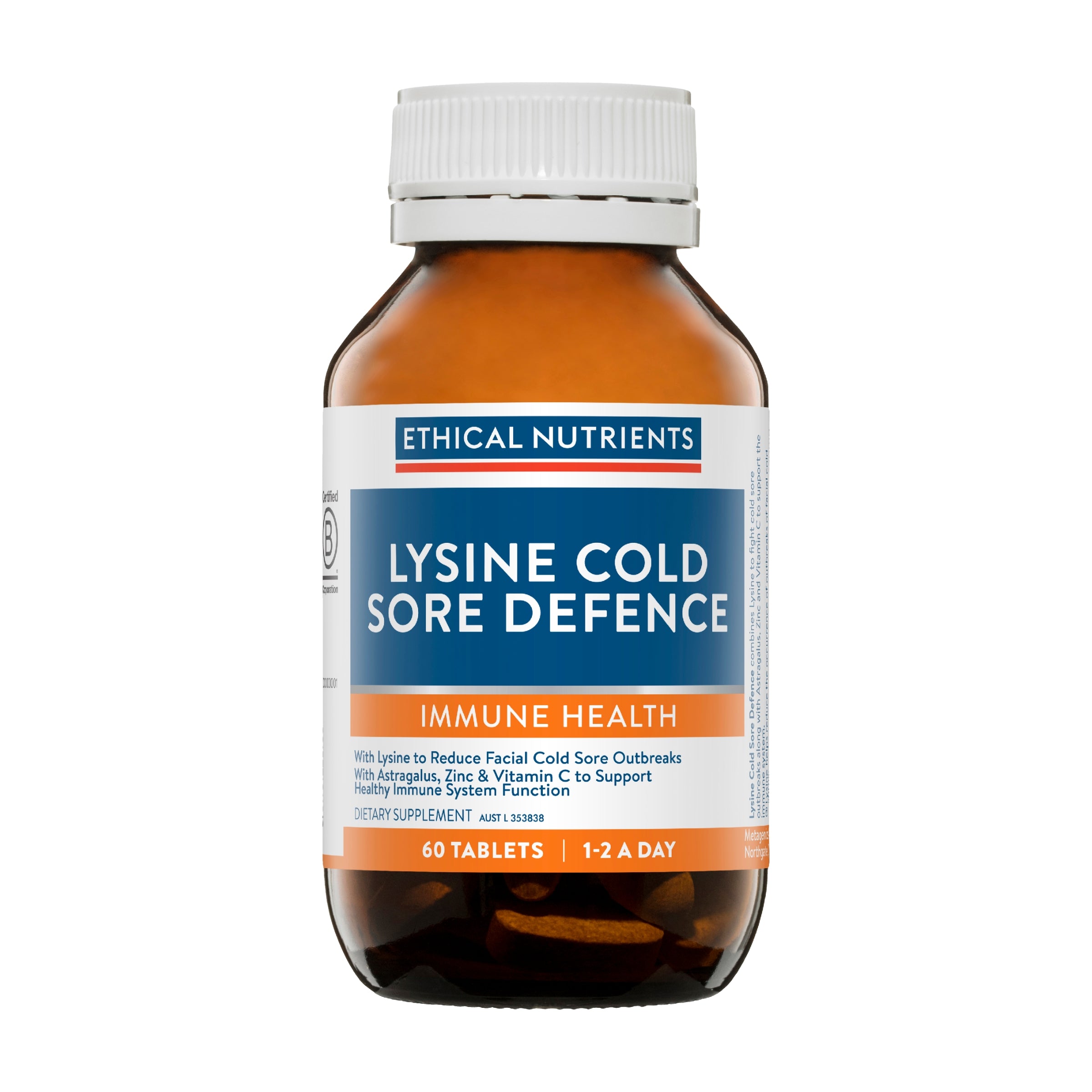 Ethical Nutrients Lysine Cold Sore Defence 60 Tablets #size_60 tablets