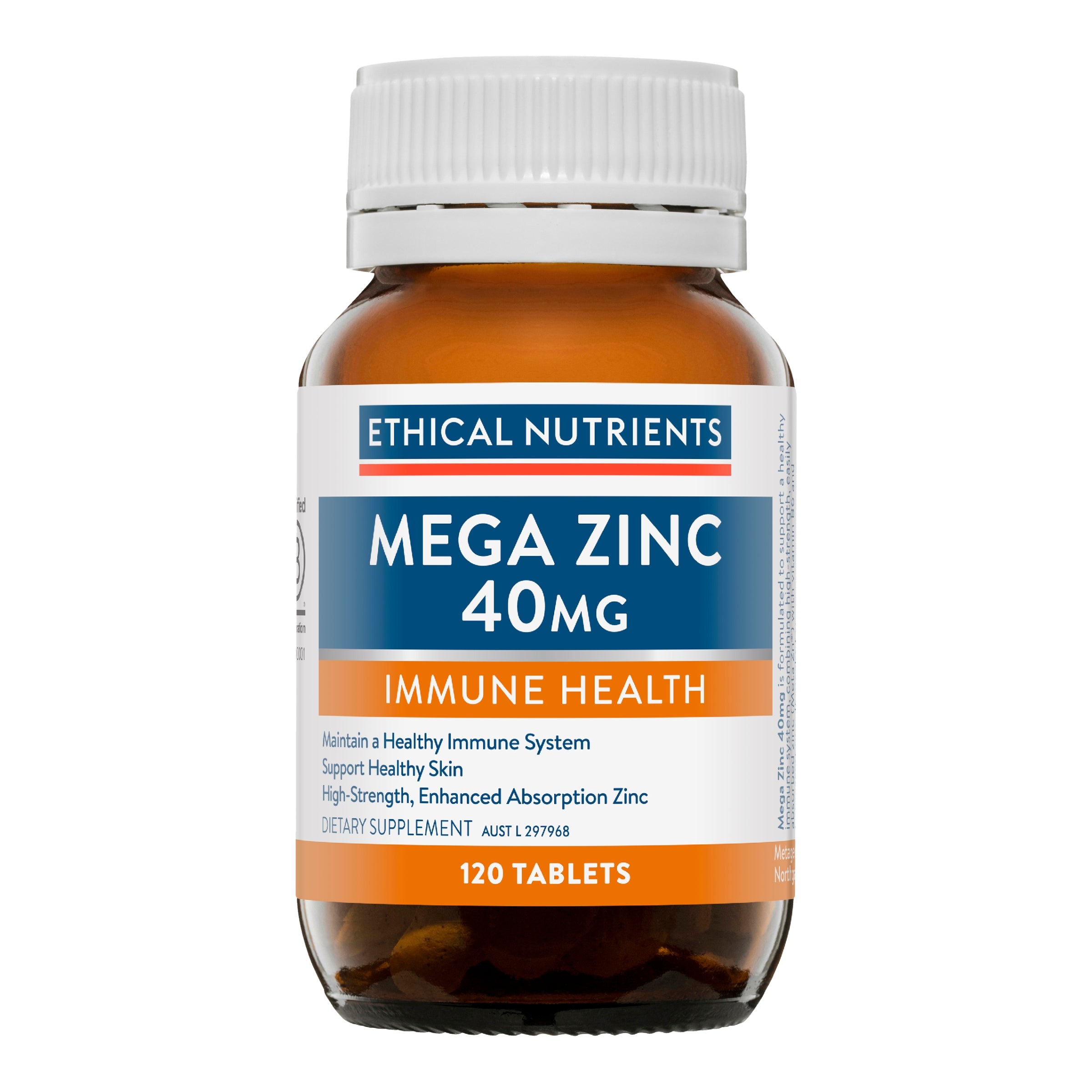 Ethical Nutrients Mega Zinc 40mg 120 Tablets #size_120 tablets